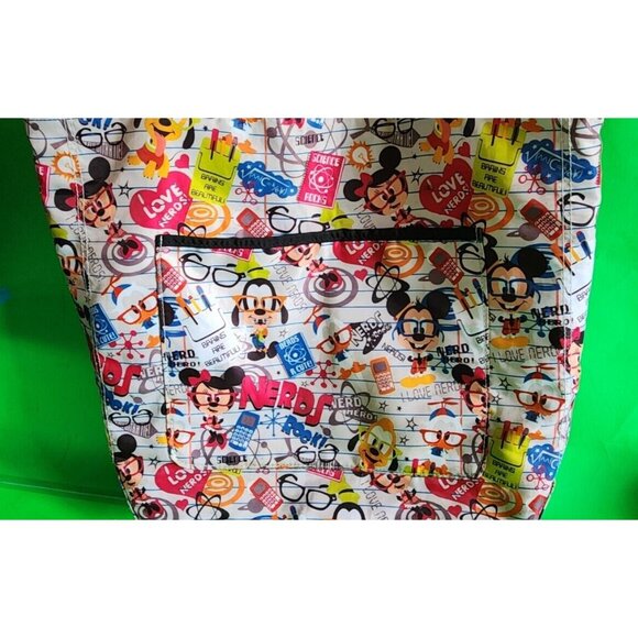 Disney Parks Exclusive Tote Bag I Love Nerds Mickey Donald Goofy Pluto Minnie - Picture 4 of 7